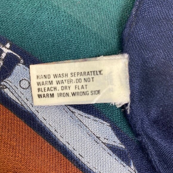 Vintage Italian Womens Rayon Scarf | Equestrian Belt Print | Preppy Old Money - Picture 3 of 6